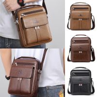 Feng Qi shopFashion Large Capacity Retro Mens Bag Business Shoulder Bag Messenger Bag Zipper Bag Business Briefcase 7.87"*2.7"*9.4"