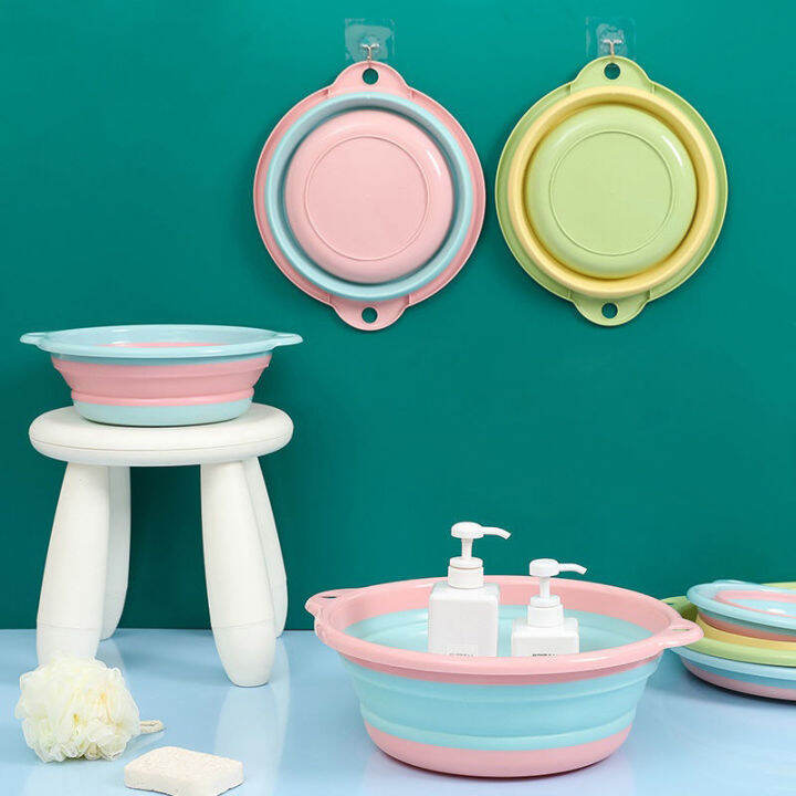 Folding Laundry Tub Dilipat Basuh Besar Basin Perjalanan Mudah Alih untuk Asrama Pelajar Rumah