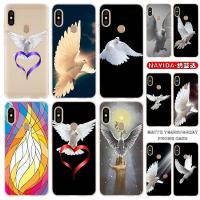 ☂☍❡ Soft Silicone Case For Xiaomi Redmi Note 11 10 9 8 7 Pro Max 10s 9s 8t 4G 5Gr Pigeon of peace Fundas