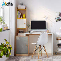 Aidia  โต๊ะทำงานไม้สไตล์มินิมอล พร้อมตู้  W59xL125.5xH167.6 cm. โต๊ะไม้ โต๊ะทำงาน โต๊ะคอม  Nordic Serie Writing Desk