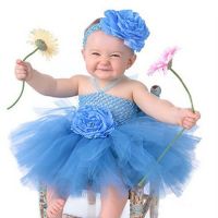 Cute Baby Girls Crochet Flower Tutu Dress Girls Fluffy 1Layer Tulle Ballet Tutus with Daisy Infant Party Banquet Dresses Cloth  by Hs2023