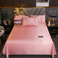 Home Textiles Easy-to-clean Printing Foldable Summer Cool Sleeping Mat Pillowcase Ice Silk Mattress Sheets bed sheet set