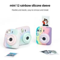 สำหรับกล้อง Instax Mini 12เคสห่อหุ้มแขนเคสซิลิโคนกันฝุ่นกล้องกระเป๋าคลุมเคสนุ่มสีสันสดใส