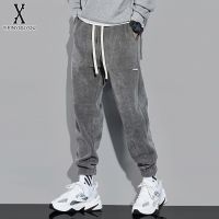 YIPINYOUYOU丨กางเกงวอร์มผ้าลูกฟูกผู้ชาย Baggy Joggers แฟชั่น Streetwear กางเกงลำลองหลวม