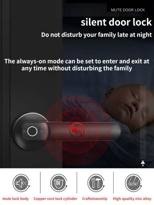 ประตูล็อคอัจฉริยะล็อกลายนิ้วมือบ้านอิเล็กทรอนิกส์-ttlock-key-ปลดล็อคในร่มไม้สำนักงานประตูห้องห้องนอนล็อคอัจฉริยะ