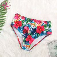 In The Wind Floral Print Shirring High-waist Bikini Bottom Women y Single Panties Bikini Briefs 2020 Swimwear Bathing Bottom