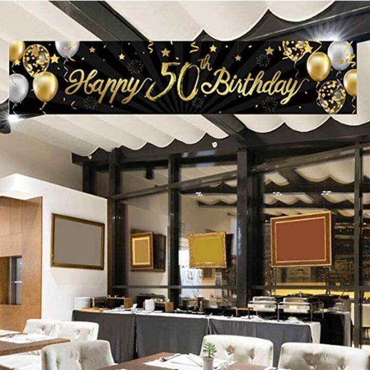 ๑-180cm-gold-black-fabrics-happy-birthday-banner-16th-21st-30th-50th-number-years-birthday-party-decoration