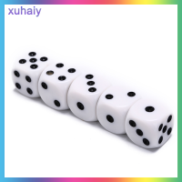 xuhaiy 5pcs 16mm ดื่มลูกเต๋าอะคริลิคสีขาวรอบมุม hexahedron ลูกเต๋า Club PARTY