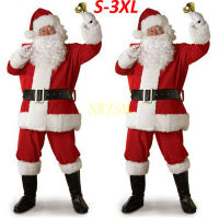 Christmas Santa Claus Costume Cosplay Santa Claus Clothes Fancy Dress In Christmas Men 5pcslot Costume Suit For Adults hot