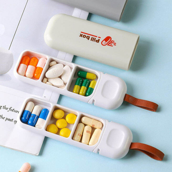3 Compartment Pill Box Portable Mini Pill Divider Box For Waterproof Pill Case Organizer
