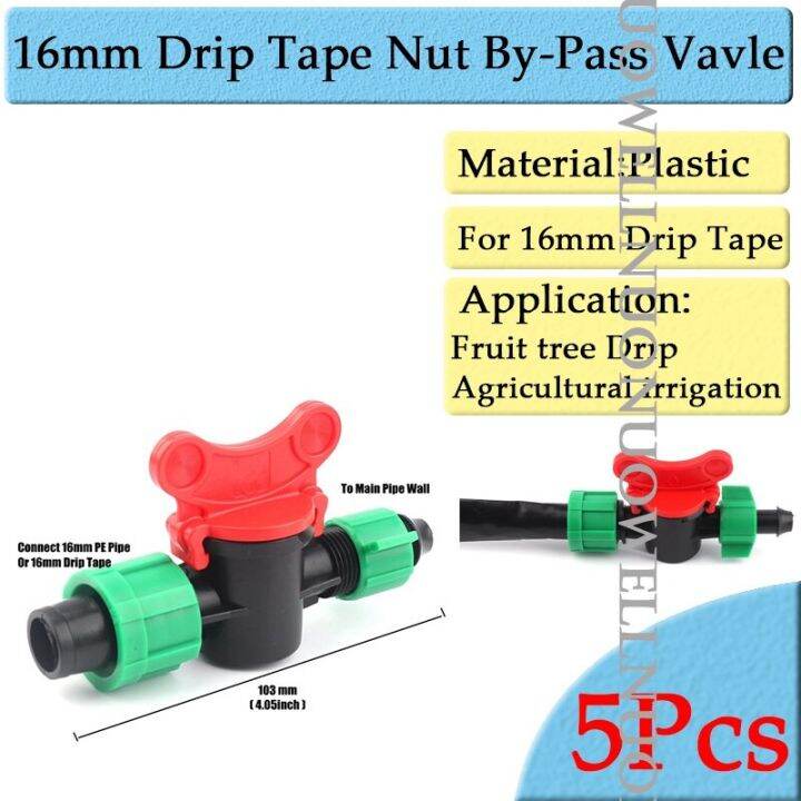 5pcs-lot-16mm-micro-irrigation-drip-tape-connectors-thread-locked-shut-off-valve-elbow-tee-agricultural-drip-irrigation-fittings