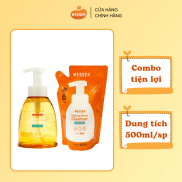 Bộ 1 chai và 1 gói nước rửa bình sữa Wesser 500ml  Nhập khẩu