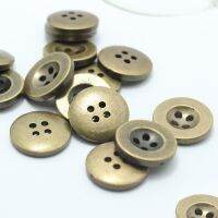 50PCS 10-25mm 4-Holes Buttons Spot Supply Wide Edge Four Eye Bronze Imitation Metal Button Coat Sweater Shirt Button Haberdashery