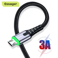 Essager LED Micro USB Cable Fast Charging Data Wire Cord 2m 3m Microusb Charger Cable For Samsung Xiaomi LG Android Mobile Phone