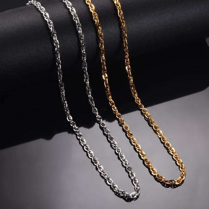 1-piece-width-3mm-stainless-steel-double-cable-square-chain-men-women-necklace-jewelry-length-21-80cm