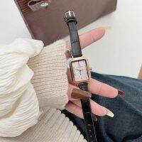 Frosty wind watch womens small fragrant camellia rectangular light luxury pointer type Korean version simple temperament test