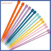 CAYCXT SHOP 14PCS พลาสติกทำจากพลาสติก ชุดเข็มถักยาวตรง 4.0มม. ถึง10.0มม. สีสันสดใส ขนาดที่ทำเครื่องหมายไว้ ขนาดที่แตกต่างกัน งานฝีมือดีไอวาย