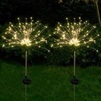 Outdoor LED Solar Flashing Fireworks Lights 90/120/150 LEDs Waterproof String Fairy Light For Home Garden Christmas Decoration