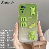 Kanavi เคสโทรศัพท์ไล่ระดับสีแฟชั่นสำหรับ Xiaomi Redmi Note 10S Note 10S Note 10 Pro Note 10 Pro Note 11S Note 11S Note 11 Pro 5G เคสโทรศัพท์ตุ๊กตาหมีคลื่นขนาดใหญ่