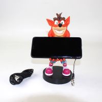 23cm Crash Bandicoot Figure Wolf Controller Phone Holder PS4 Device Micro USB Charging Cable Werewolf Model Toy Doll Kids Gift