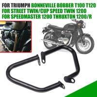 Motorcycle Engine Guard Crash Bars Bumper For Triumph Bonneville T100 T120 Bobber Thruxton 1200 R Street Cup Twin Speed Twin Printing Stamping