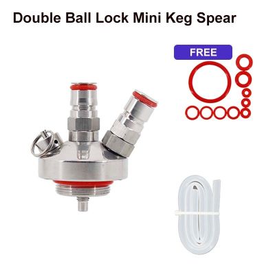 Mini Keg Growler Double Ball Lock Spear with 50cm Silicone Hose Food Grade 30 psi Compatible with 2/3.6/4/5/8/10L mini keg