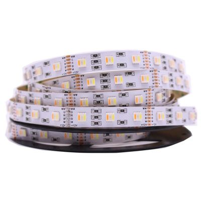 ♈ 5M RGB CCT RGBWW LED Strip 5050 60led/meter 12V 24V 5 in 1 chips W RGB WW Flexible Dual White Temperature Adjustable LED Strip