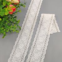 [HOT!] 5Meters/Lot 45mm Beige Hollow Out Sunflower Embroidered Lace Ribbon DIY Apparel Sewing Fabric Lace Tape Crafts Handmade Supplies