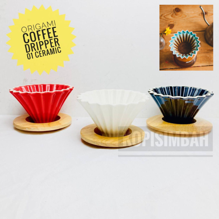 Ceramic Coffee Dripper V60 Model Origami Size 01 Alat Seduh Driper