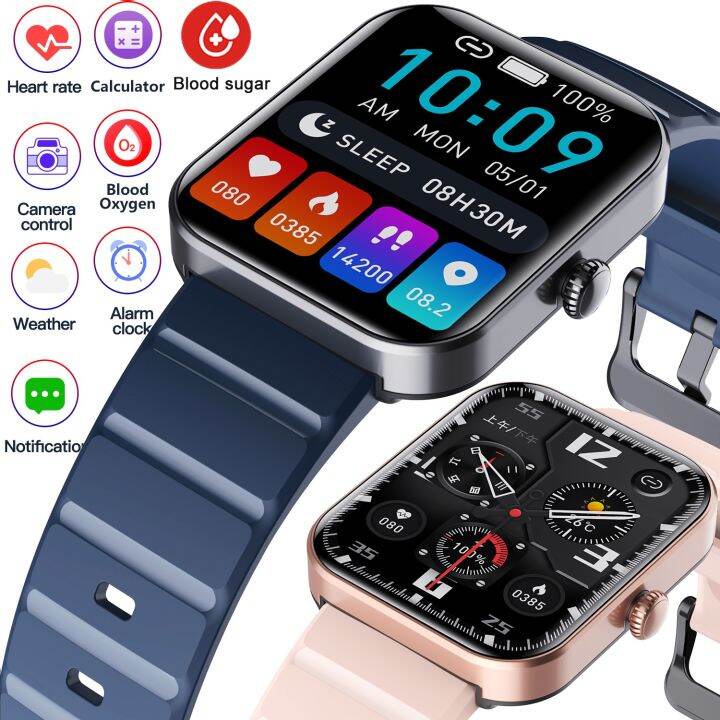 2023 New F21pro Blood Glucose Sugar Smart Watch Body Temperature Heart 