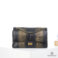 CHANEL REISSUE MEDIUM BLACK GOLD PYTHON GHW