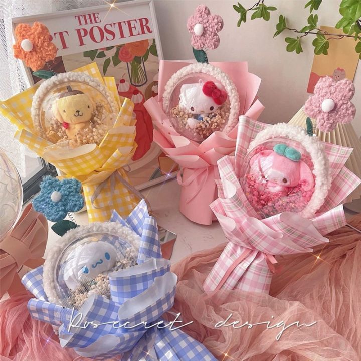 Sanrioes Plush Bouquet Anime Melody Cinnamoroll Flower Home ...