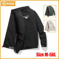 VUUG เสื้อแจ็กเก็ตลำลองผู้ชาย,เสื้อคลุมน้ำหนักเบา M-5XL