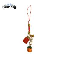 HOUMENG ของขวัญสำหรับผู้หญิง Omamori โลหะสำหรับตกแต่ง เชือกแขวนเชือก ขอให้โชคดี สายห้อยแขวน พวงกุญแจแบบห้อย เครื่องรางความมั่งคั่งโชคลาภ เครื่องประดับของขวัญคู่ เครื่องรางโทรศัพท์ลูกพลับ สายคล้องโทรศัพท์มือถือ สายคล้องโทรศัพท์มือถือ สายคล้องโทรศัพท์มือถือ