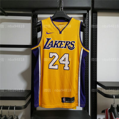 2021 Nba Asal Bola Keranjang Jersey Lelaki Los Angeles Lakers #24 Kobe_Bryant Menekan Panas Retro Edisi ไทเป Swingman Jersi V-Leher Kuning