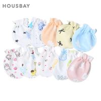 5Pairs Baby Gloves For Newborns 100% Cotton 0-3 Months Infant Anti-Grab Face Anti-Eat Hand Glove Cute Printed Newborn Baby Glove