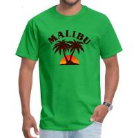 เสื้อยืดผู้ชายคอกลมแขนลำลองขาสั้นหมาป่า Malibu คอโอแฟชั่นพิมพ์ลาย100% เสื้อฤดูร้อนผ้าฝ้ายเสื้อคอกลมฤดูร้อนขายส่งราคาถูกเสื้อยืดตลก