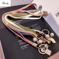 AMELY สายรัดข้อมือกล้องมือถืออุปกรณ์เสริมโทรศัพท์สายคล้องคอสายชาร์จมือถือสายคล้องคอพวงกุญแจที่ใส่บัตรประชาชนสำหรับสายคล้องโทรศัพท์มือถือ