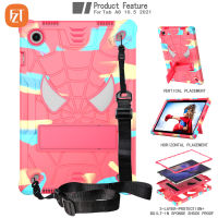 Casing Tablet แฟชั่นสำหรับซัมซุงกาแล็กซีแท็บ A8 10.5 "(2021) / SM-X200 SM-X205 Spider Soft Pattern TPU + PC 2 In 1ซิลิโคนปกในตัวคลิปหนีบสายเคเบิลและ2BHD Tali Bahu