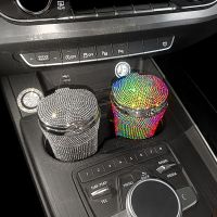 hot！【DT】♛◄ﺴ  Car Ashtray With Luxury Cigar Ash Gas Rhinestone Bottle Smoke Cup Holder Storage