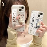 การ์ตูน แมวสามมิติ สายรัดข้อมือเคสศัพท์ สำหรับแอปเปิ้ล 14 13promax 12 11 เคสศัพท์ รุ่นใหม่ เคสป้องกันศัพท์มือถือกันกระแทก