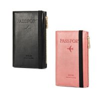 2 Pieces Travel Wallet Card Holder Passport Folder Multi-Function Degaussing Rfid Document Holder Passport Book