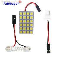 2023 4ชิ้นไฟส่องแผนที่หลังคาภายใน24 SMD 5050แผงอ่านหนังสือหลอดไฟโดมพร้อม T10 W5W C5W C10W ฐานอะแดปเตอร์2ชิ้น