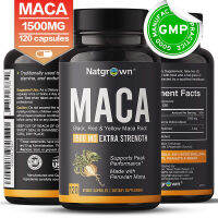 ของแท้!!! 1500 mg Organic Maca Root Powder Capsules สำหรับผู้ชายและผู้หญิง - แคปซูลมังสวิรัติ ราคาถูก / ส่ง