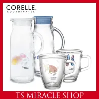 CORELLE ประสานงานกระบอกน้ำกระจก &amp; ชุดแก้วน้ำถ้วยแก้วแก้ว