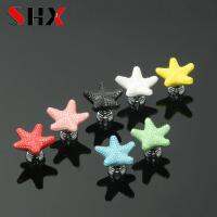 New Cartoon Starfish Ceramic Handle Cabinet Drawer Black and White European Furniture Cabinet Door Handles for Furniture Pulls