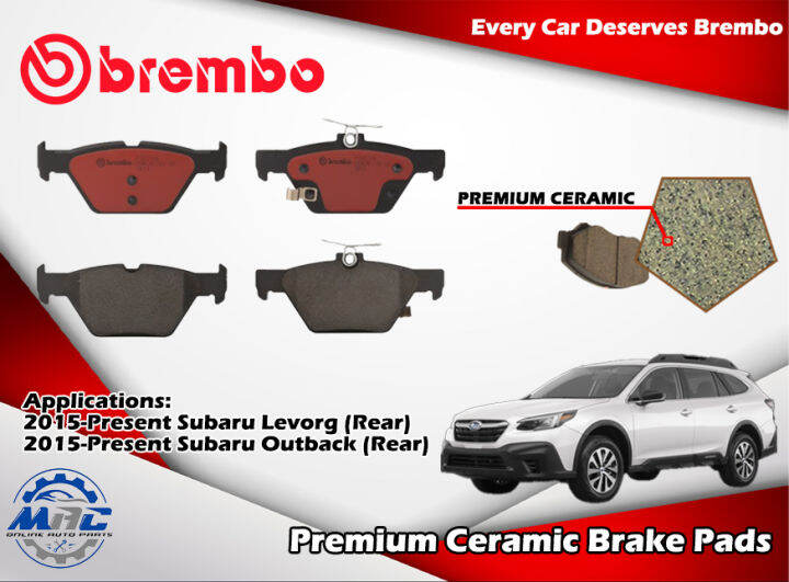 Subaru OUTBACK 2015 to PRESENT Brembo Ceramic P78026N Rear Brake Pads