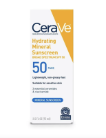 Hydrating Mineral Sunscreen SPF 50 Face Lotion (Made in USA)