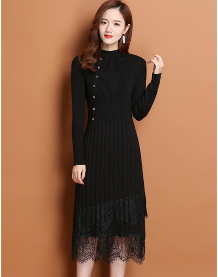 Váy len dáng dài nữ màu nâu đen be cổ 3 phân dài tay phom suông đầm len  basic đi chơi đi học đi làm thời trang Hàn Quốc | Shopee Việt Nam