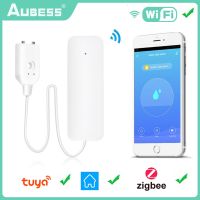 Aubess Tuya ZigBee Smart Home Water Sensor Leak Detector Flood Water Leakage Alarm Detector Works With Tuya Smart Life App